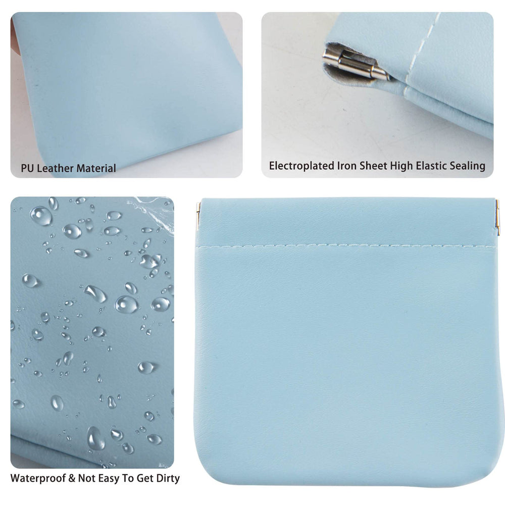 CANIPHA light green lambskin pocket cosmetic bag keeps essentials neatly accessible.