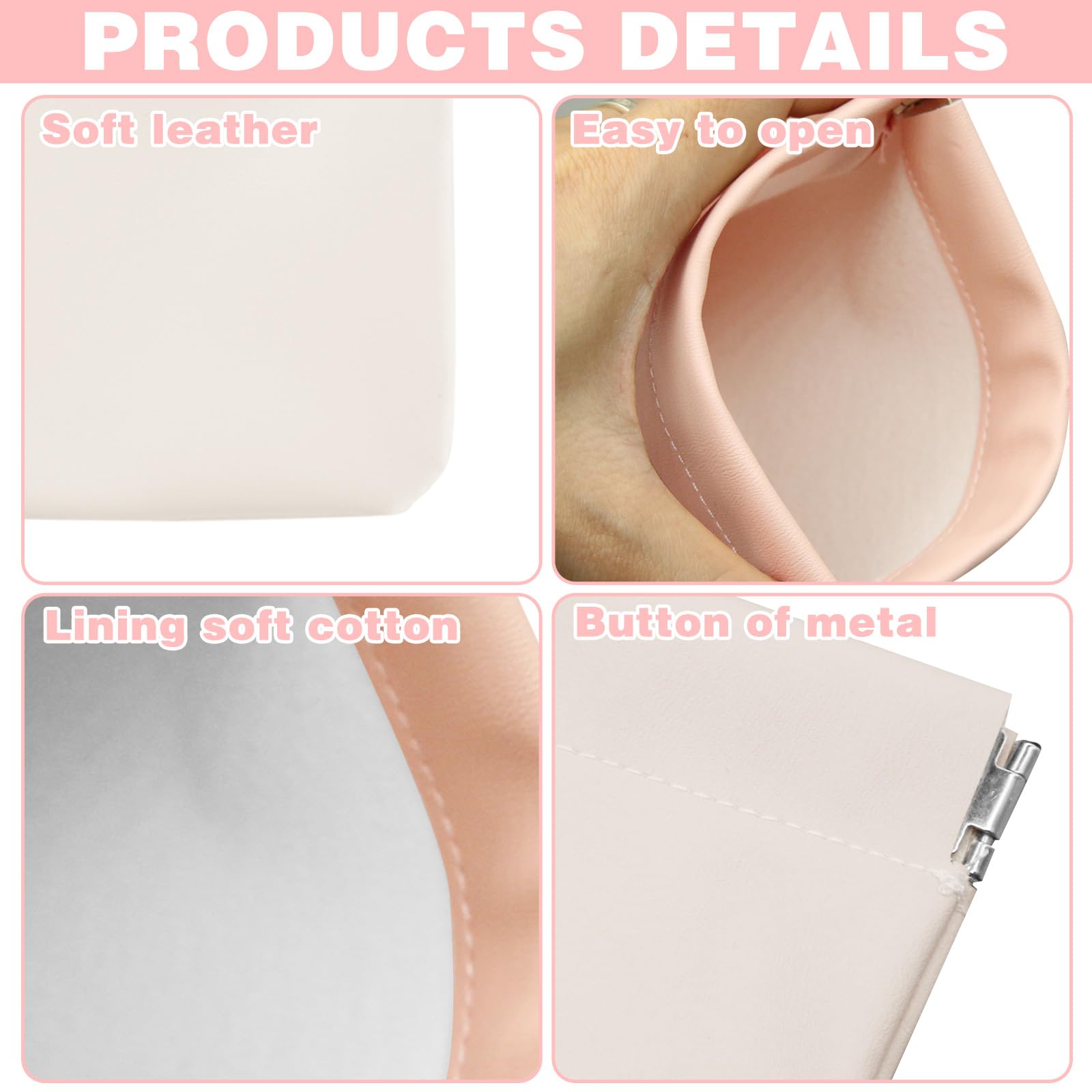 CANIPHA small pink makeup pouch fits keys and earbuds with ease
