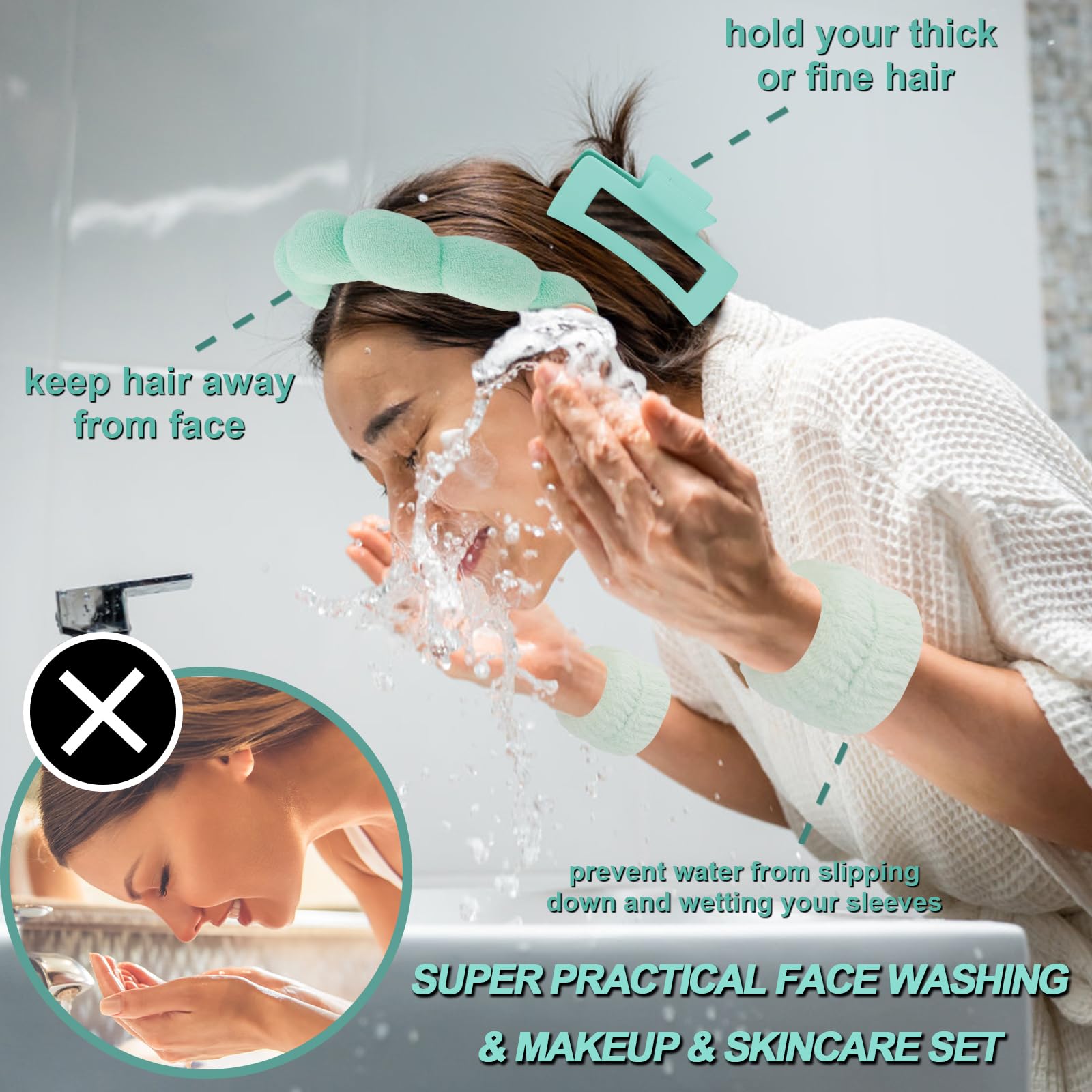 Canitor cloud headband cotton terry offers soft, skin-friendly wear during masks and cleanses.