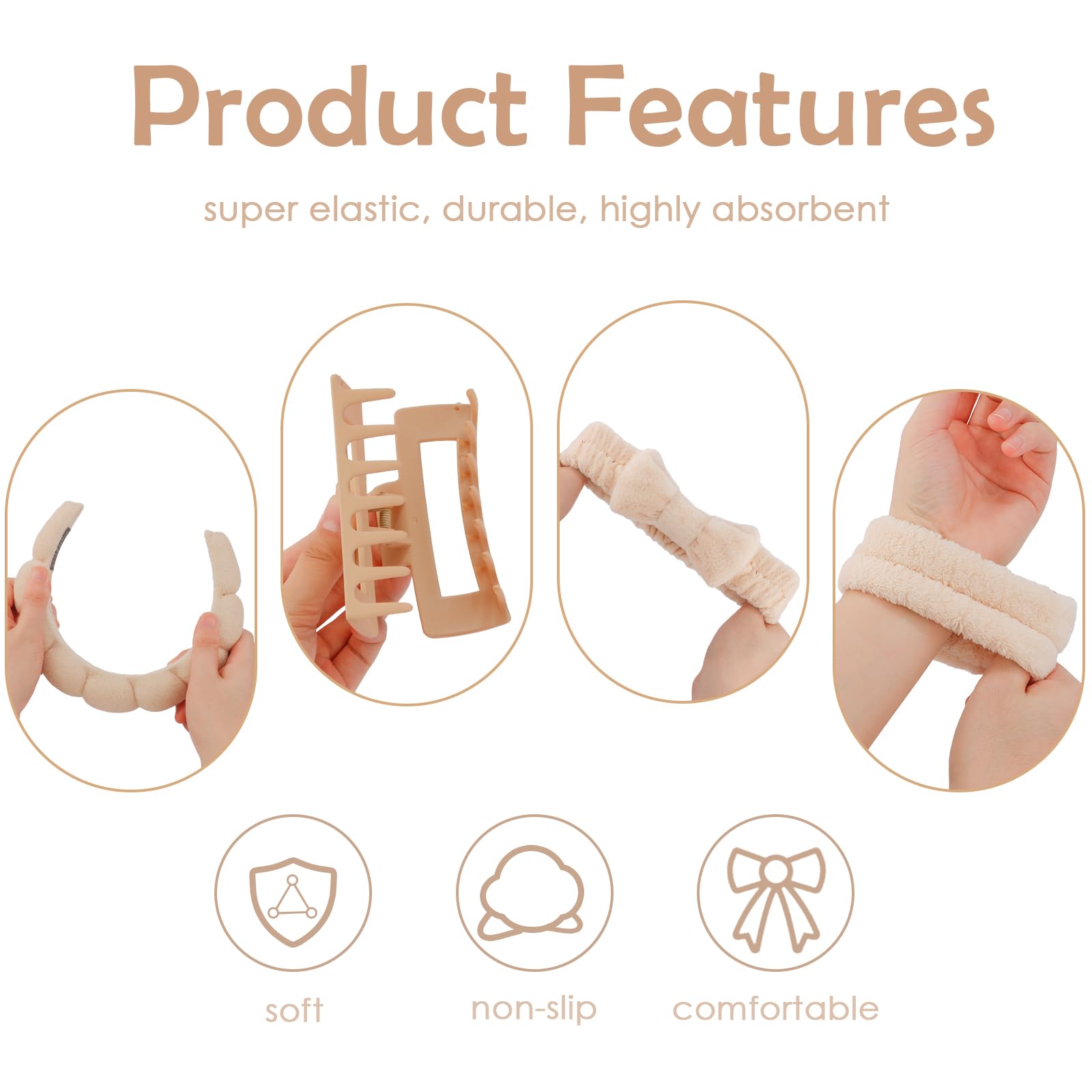 Canitor face wash setup shows two headband styles for versatile routines