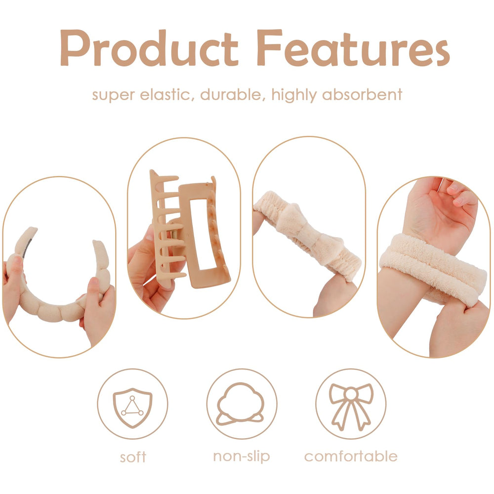 Canitor face wash setup shows two headband styles for versatile routines