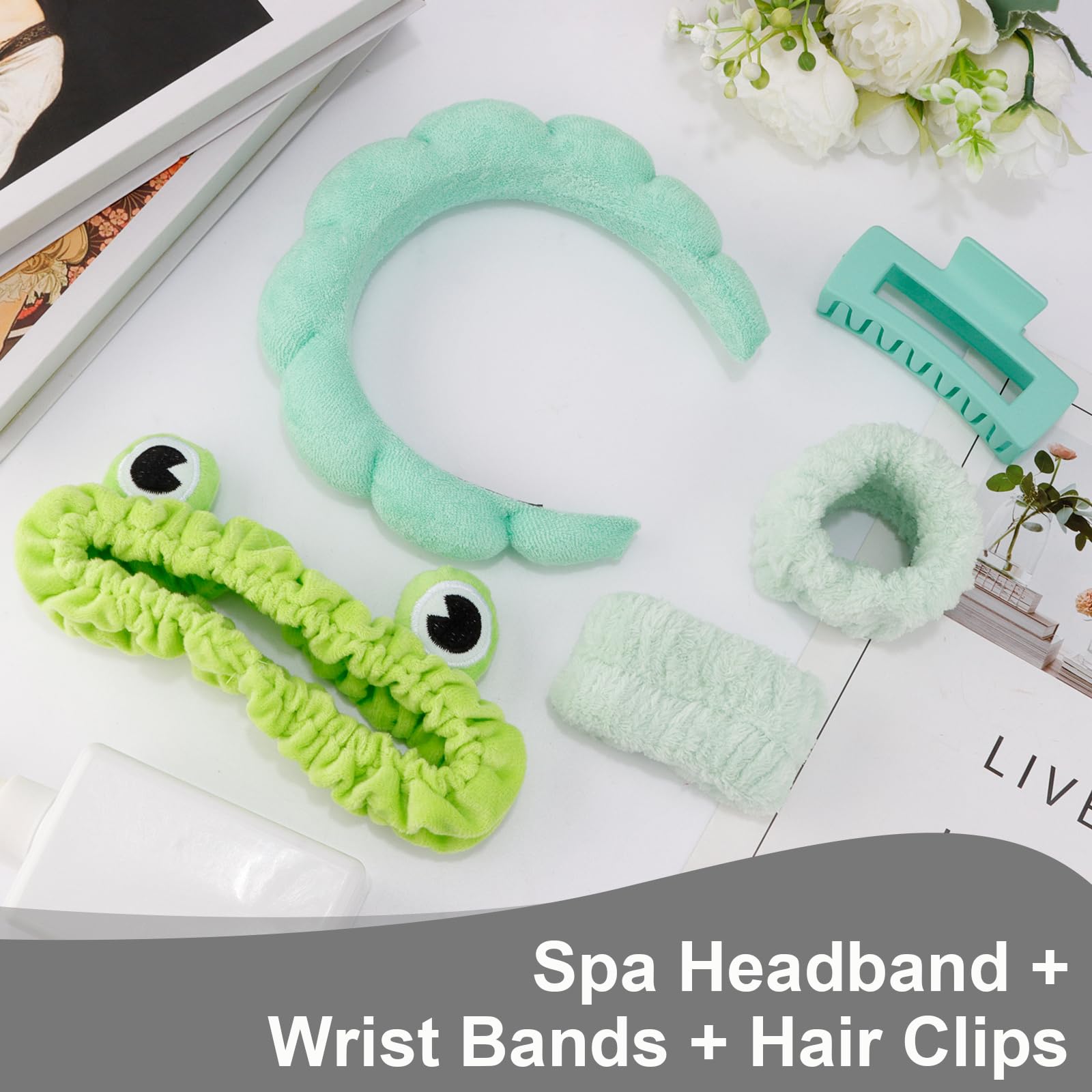 Canitor face-wash wristbands help keep sleeves dry during skincare routines.