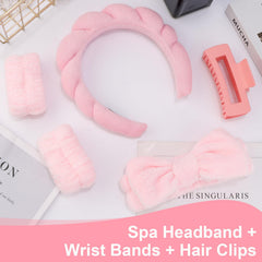 Canitor spa headband cloud-style fabric for gentle cleansing sessions.