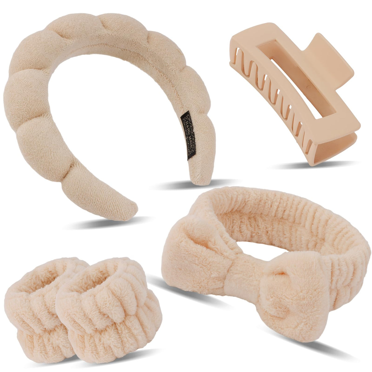 Canitor spa headband coral fleece keeps hair out of the face during cleansing