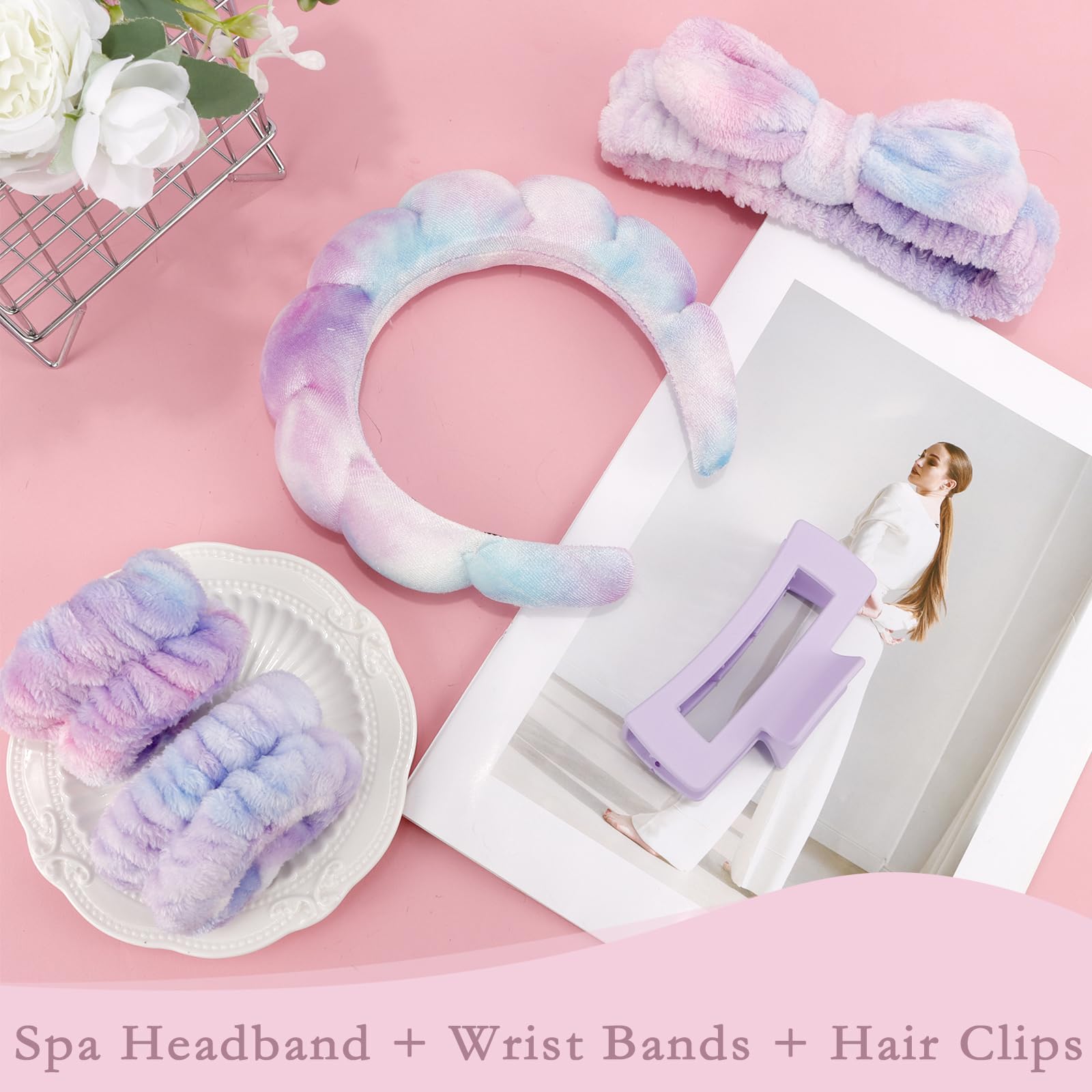 Canitor spa headbands face-wash friendly design helps keep sleeves dry.