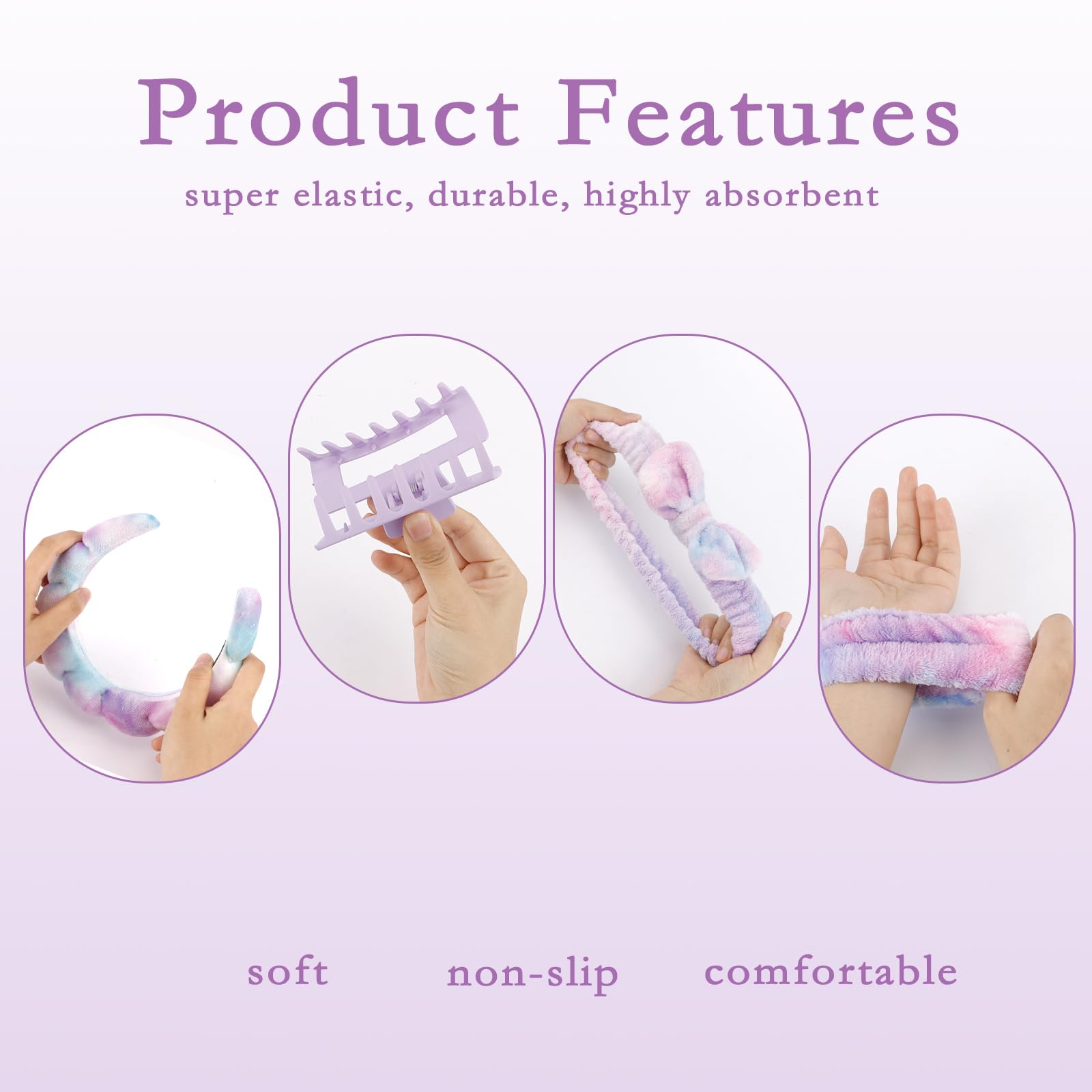 Canitor spa headbands two styles showcase style and function during routines.