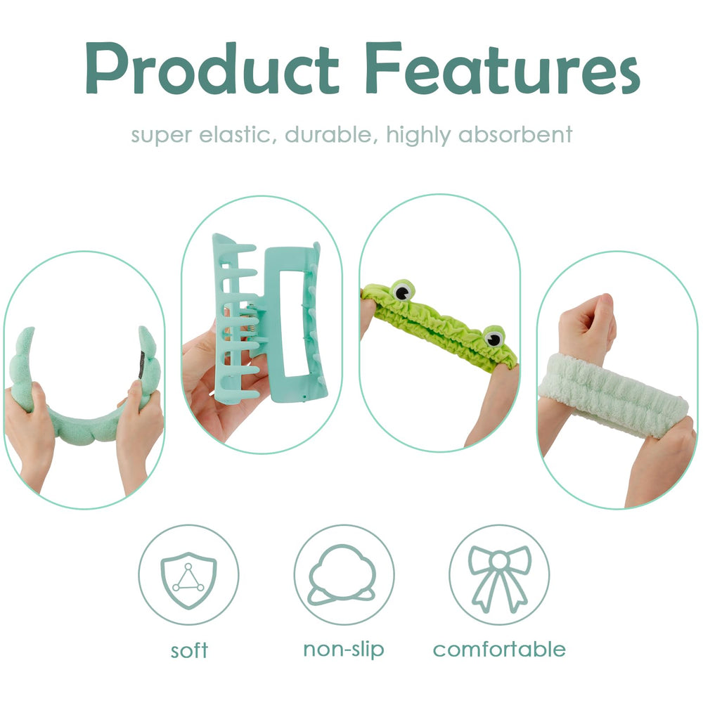 Canitor spa wristbands green frog prevent water from dripping on sleeves during washing.
