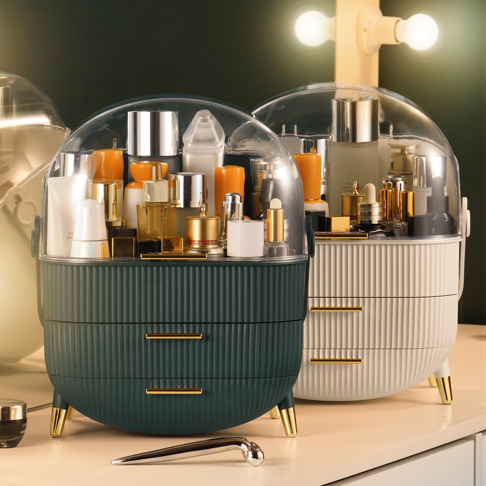 CANITORON makeup organizer on countertop saves space and streamlines routines.
