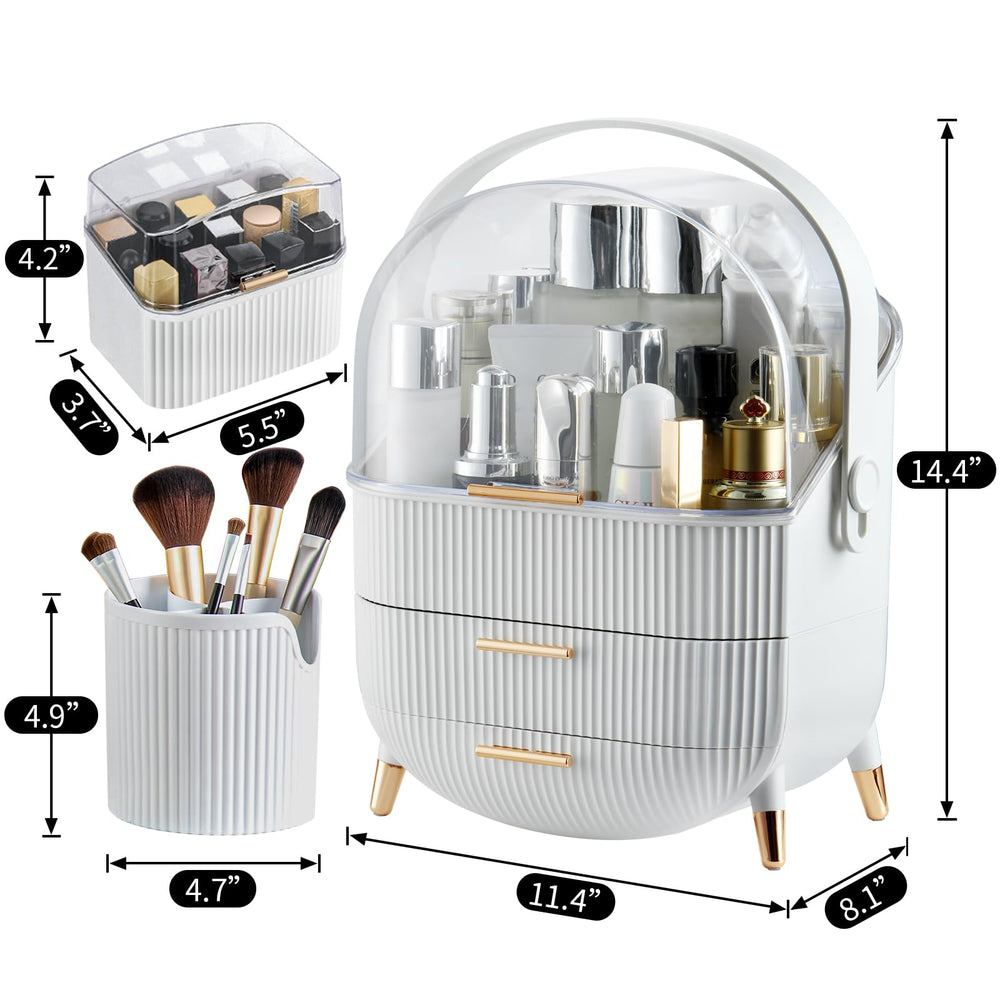 CANITORON makeup organizer with drawers open offers clear access, streamlining daily routine.
