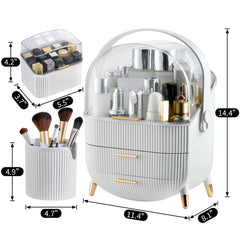 CANITORON makeup organizer with drawers open offers clear access, streamlining daily routine.