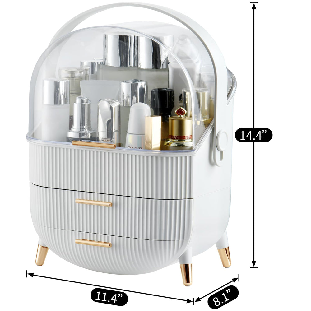 CANITORON makeup organizer with top lid open for easy access.