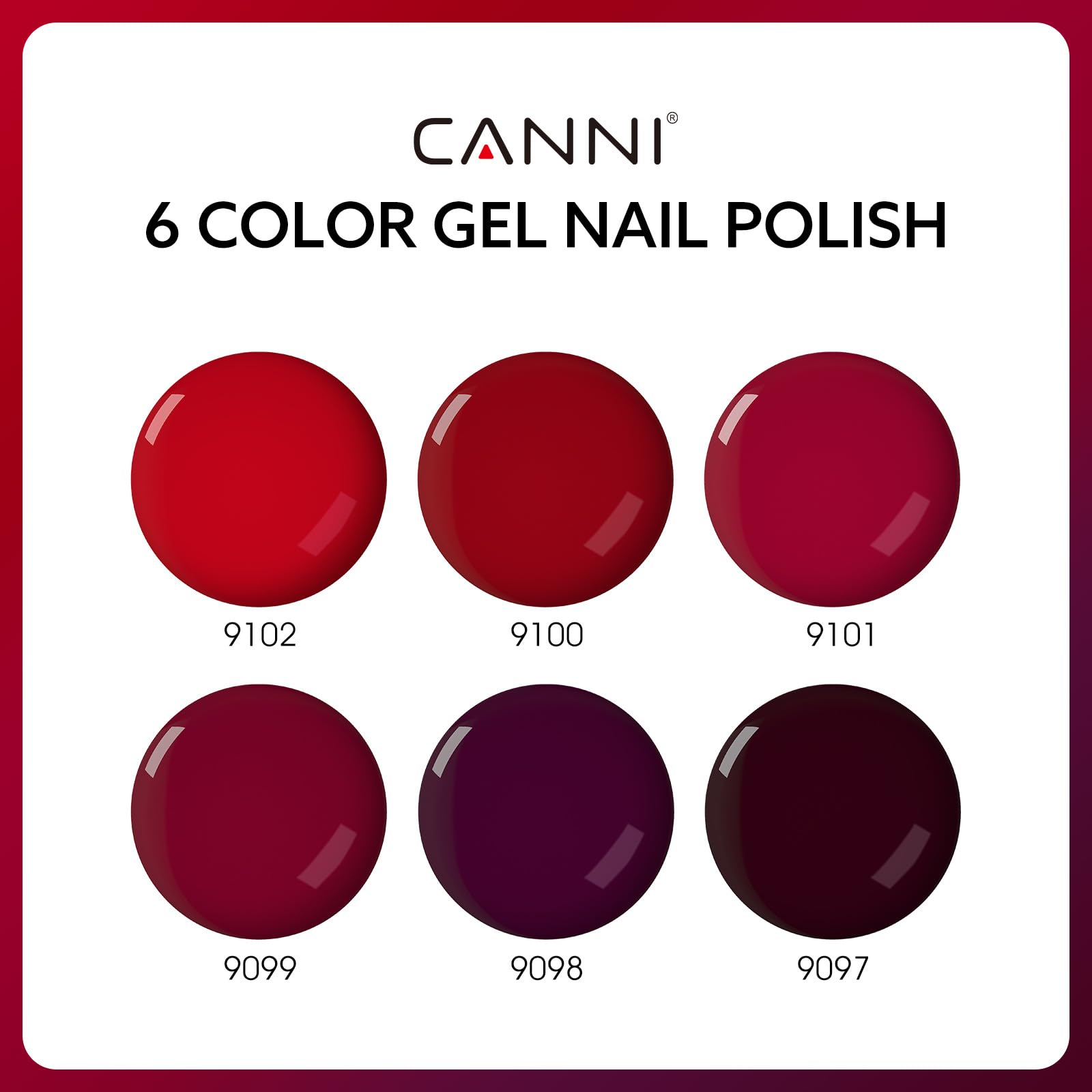 CANNI color swatch wheel displaying six colors for quick shade selection.