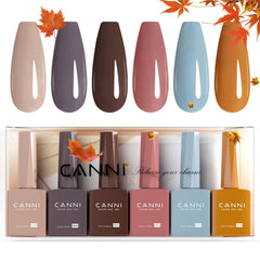 CANNI 6 colors gel bottle closeup shows true shade for precise at-home manicure.
