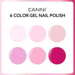 CANNI 6-piece gel nail polish set packaging organized for easy at home manicures