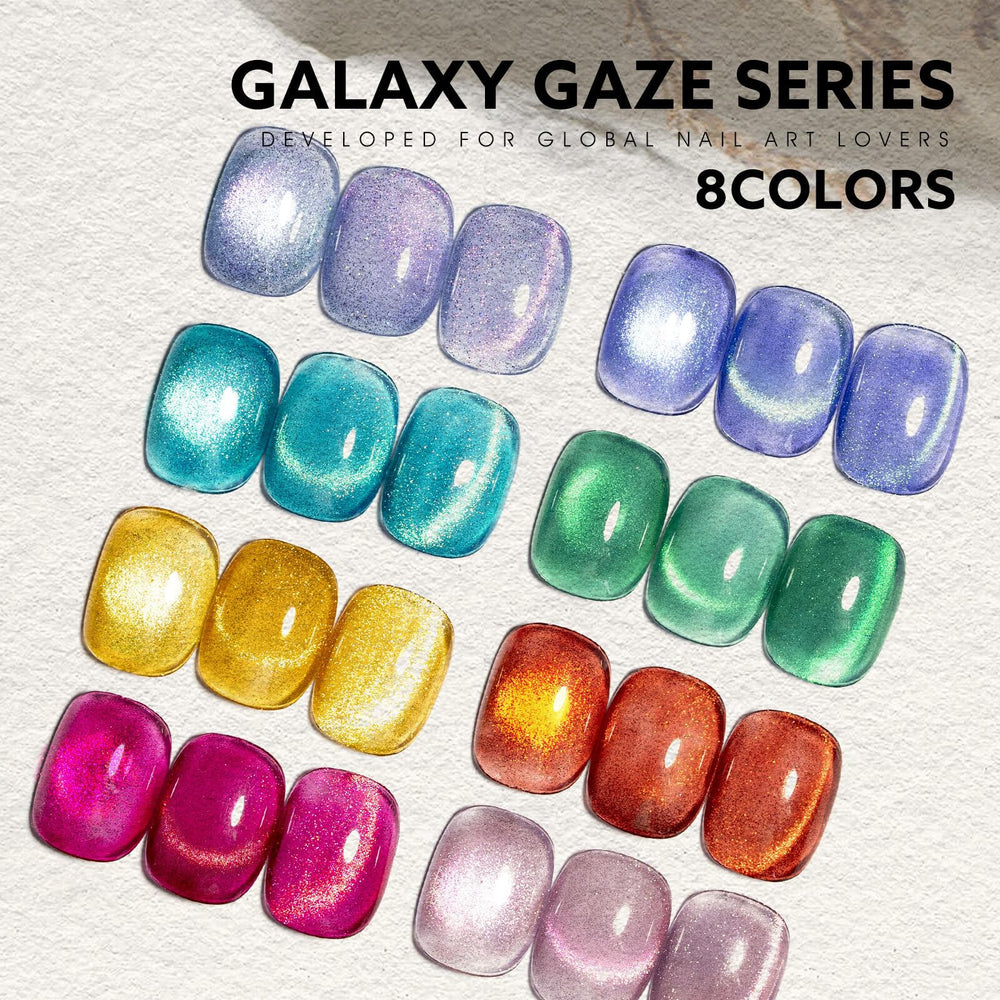 CANNI blue cat eye nail polish delivers luminous color under light