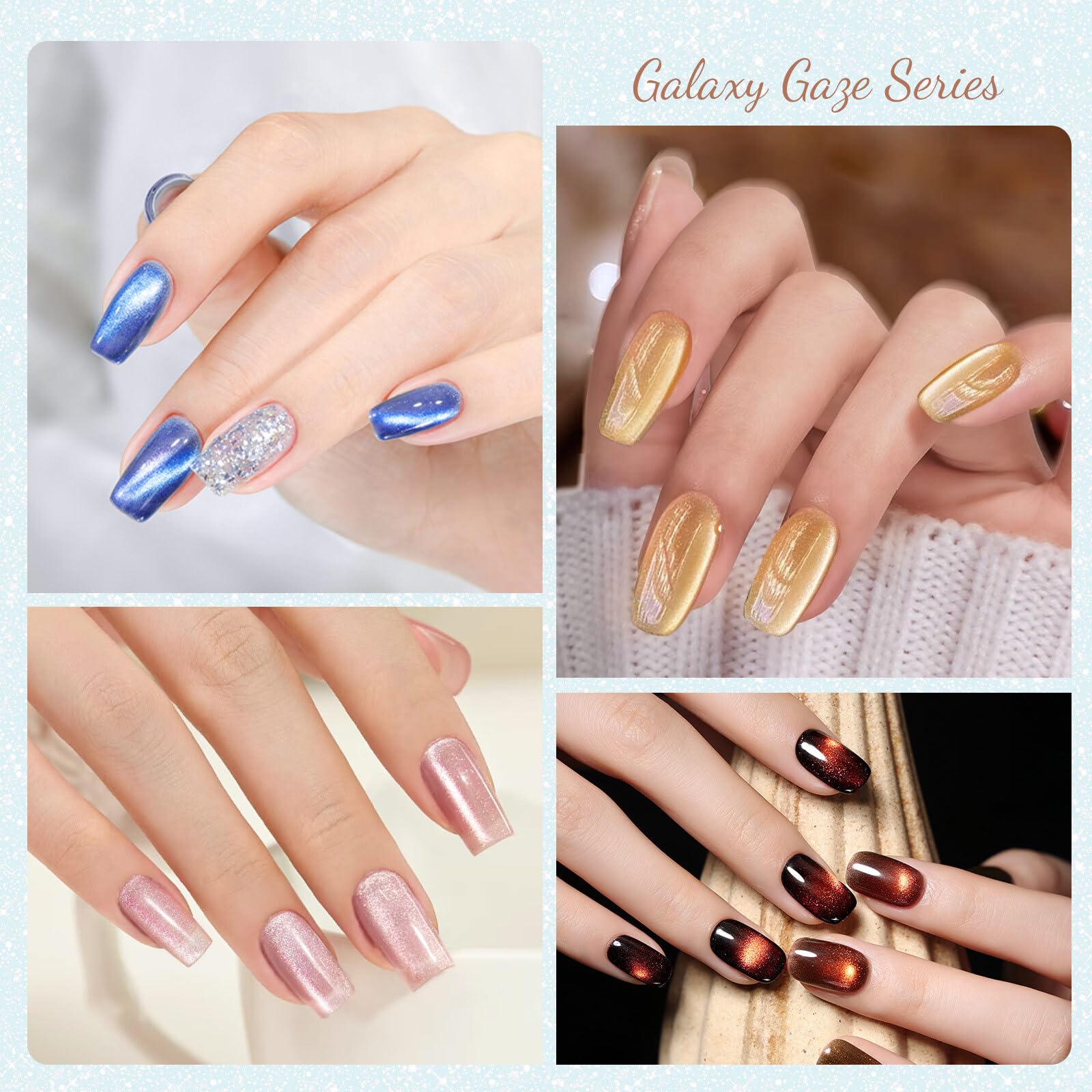 CANNI glitter rainbow cat eye gel polish creates multi-dimensional shine