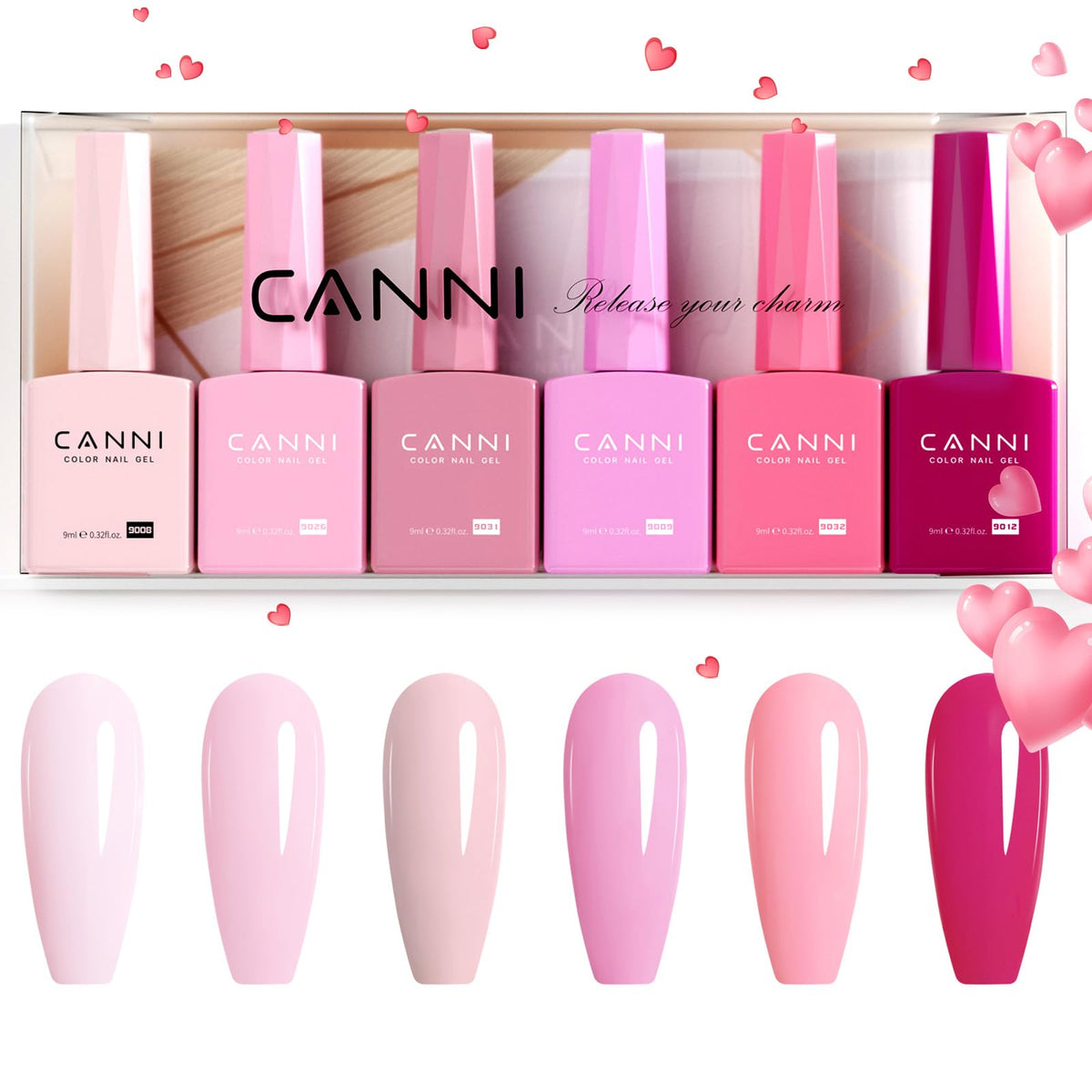 CANNI 9ml Hema-free gel nail polish bottle closeup showing true color for accurate matching