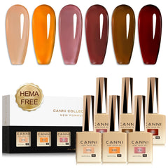 CANNI Brown Jelly Gel Nail Polish Set color bottles show true shade for confident at home manicures.