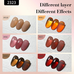 CANNI Brown Jelly Gel Nail Polish Set high gloss finish delivers salon like shine.
