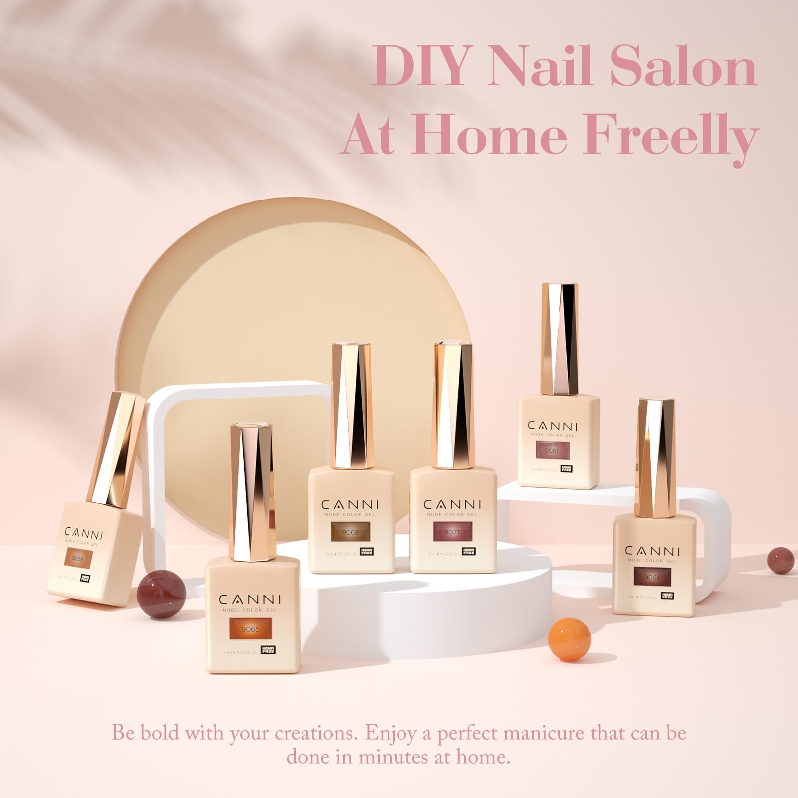 CANNI Brown Jelly Gel Nail Polish Set swatches display creamy coffee tones for cozy fall nails.
