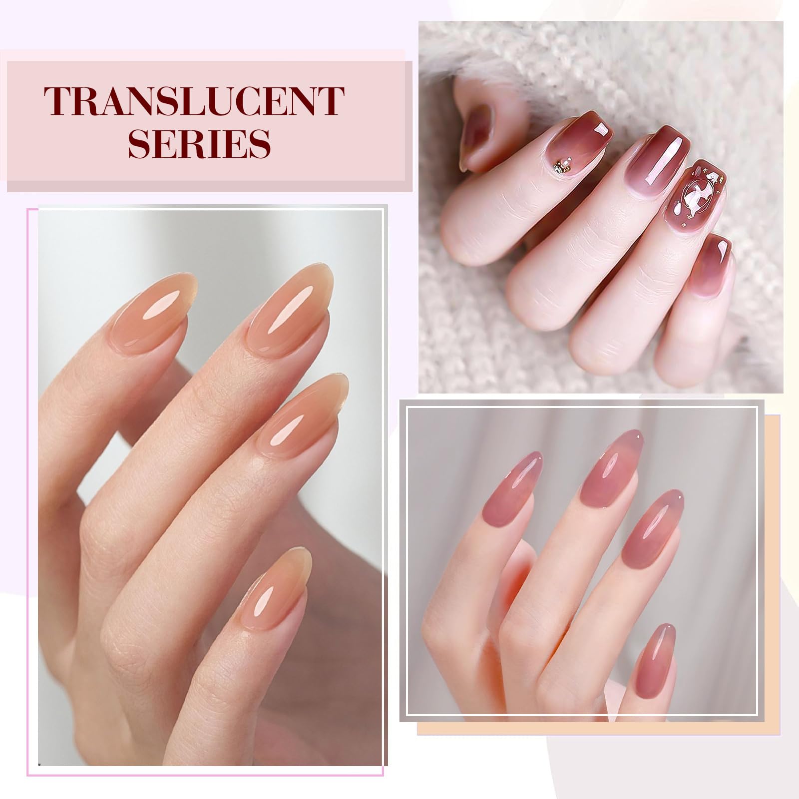 CANNI Brown Jelly Gel Nail Polish Set cures under UV LED lamps in 90 120 seconds.