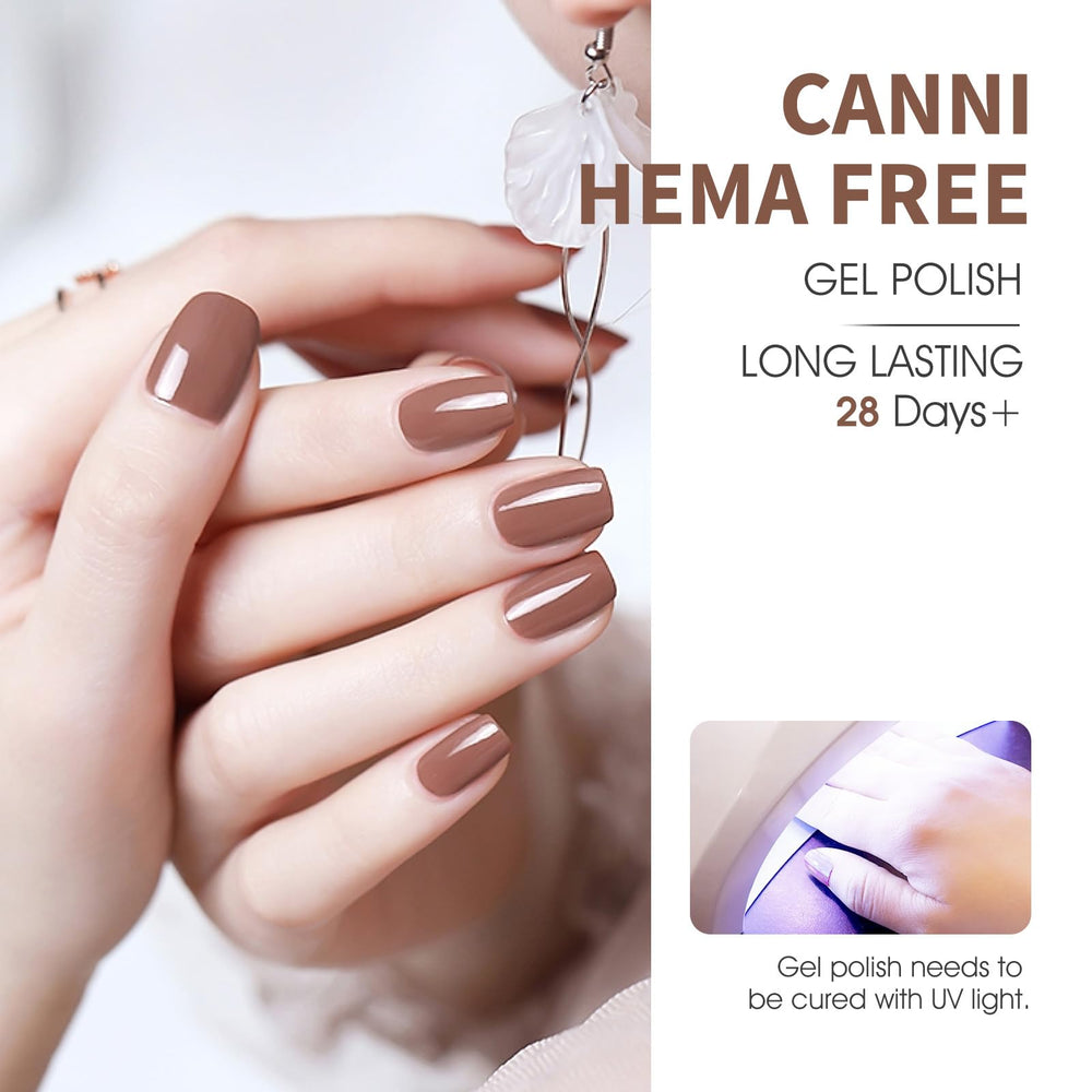 CANNI Brown Nude beige swatches ideal for chic minimalist manicure.