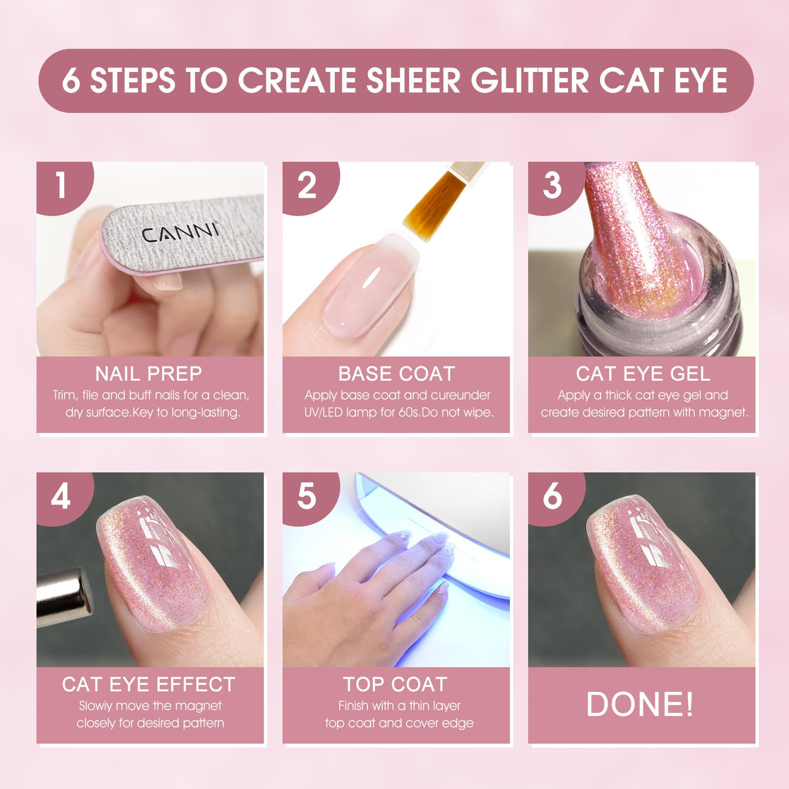 CANNI magnetic tool with cat-eye gel kit for quick nail art