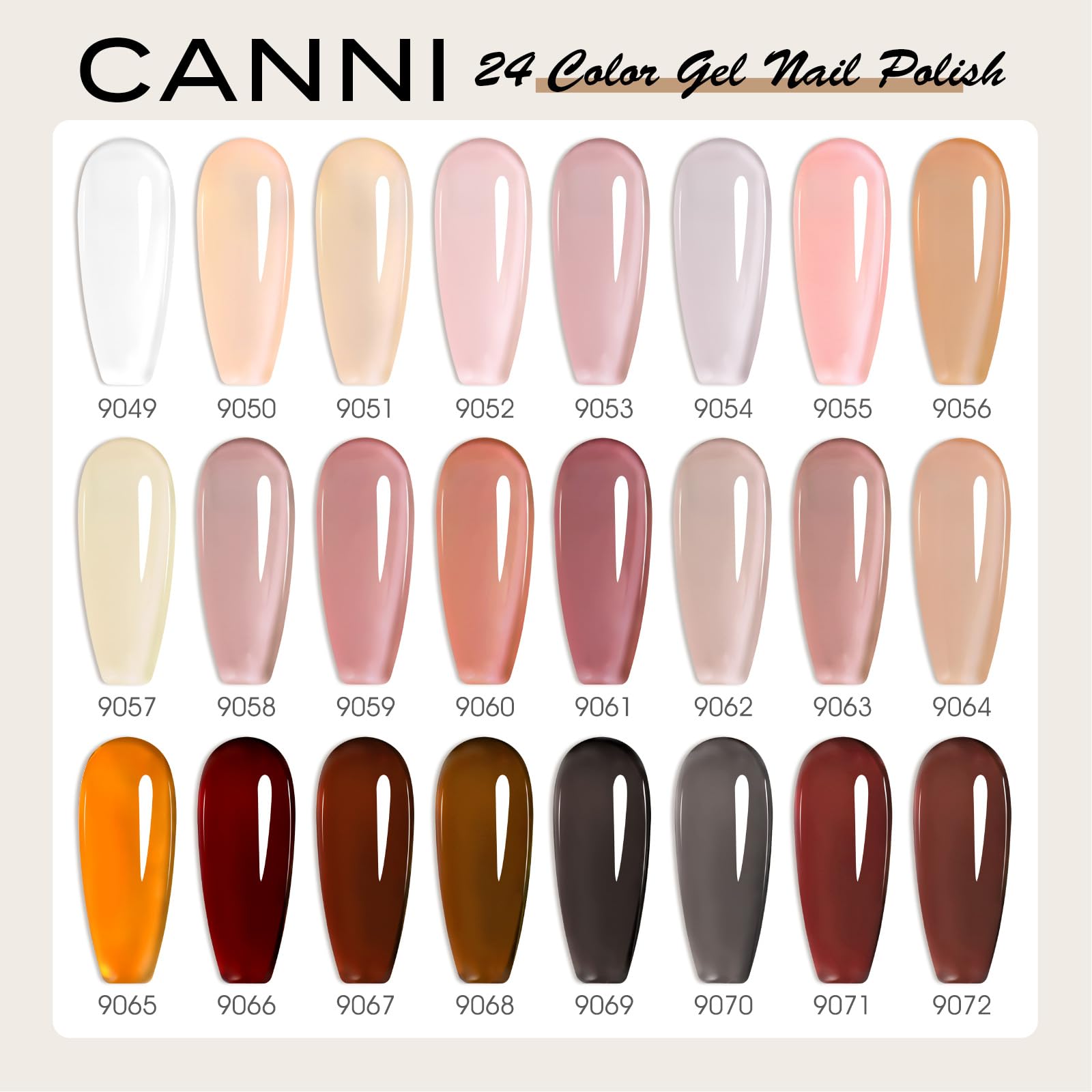 CANNI CC3 Jelly Gel Polish 3D crystal label closeup emphasizing premium packaging
