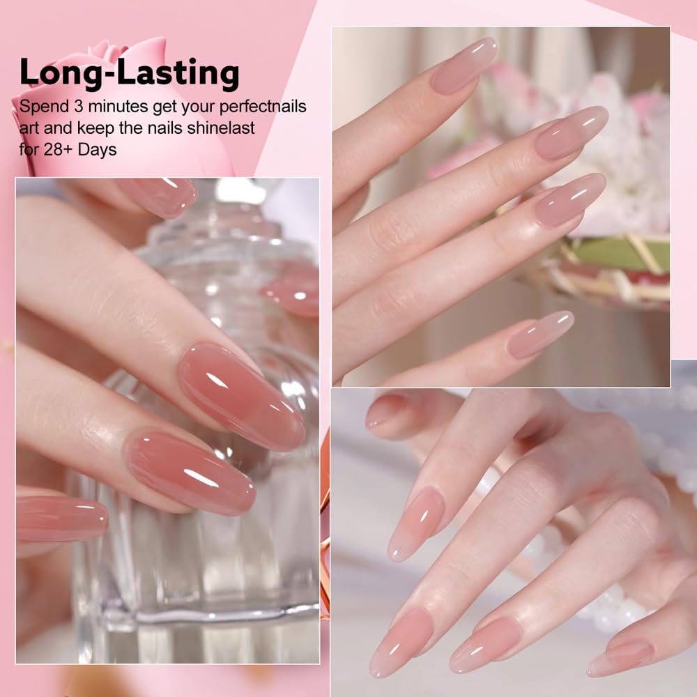 CANNI CC3 Jelly Gel Polish high gloss finish showing a glossy manicure look