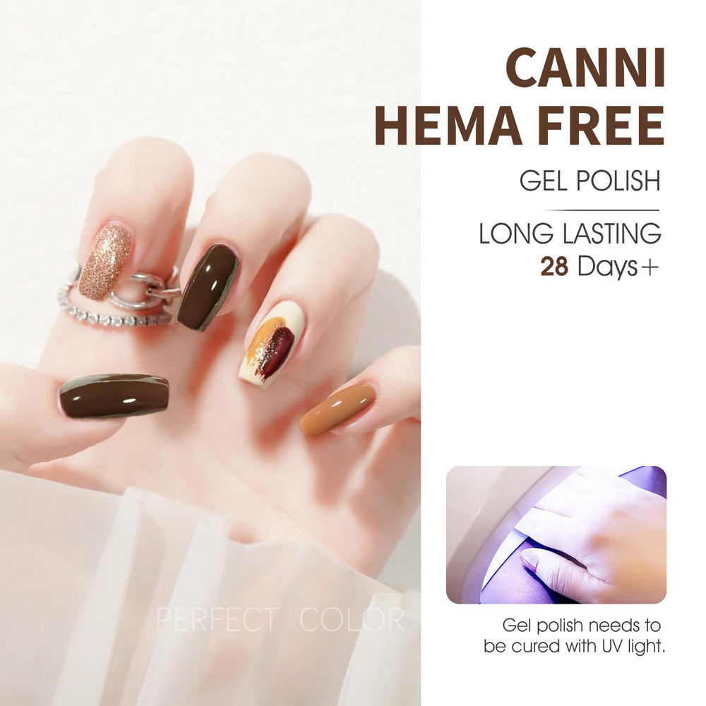 CANNI gel nail polish brown shade bottle ideal for warm, elegant nails