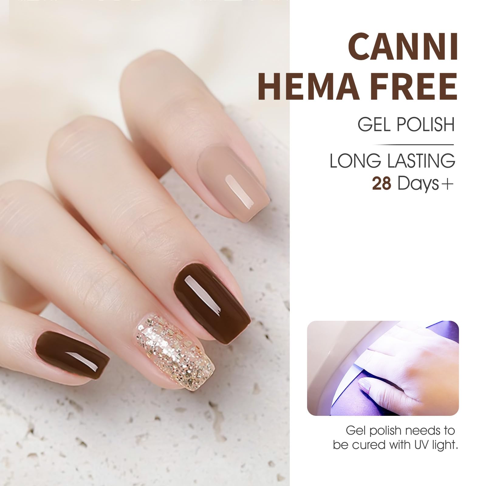 CANNI gel nail polish kit LED/UV cure for fast durable manicures