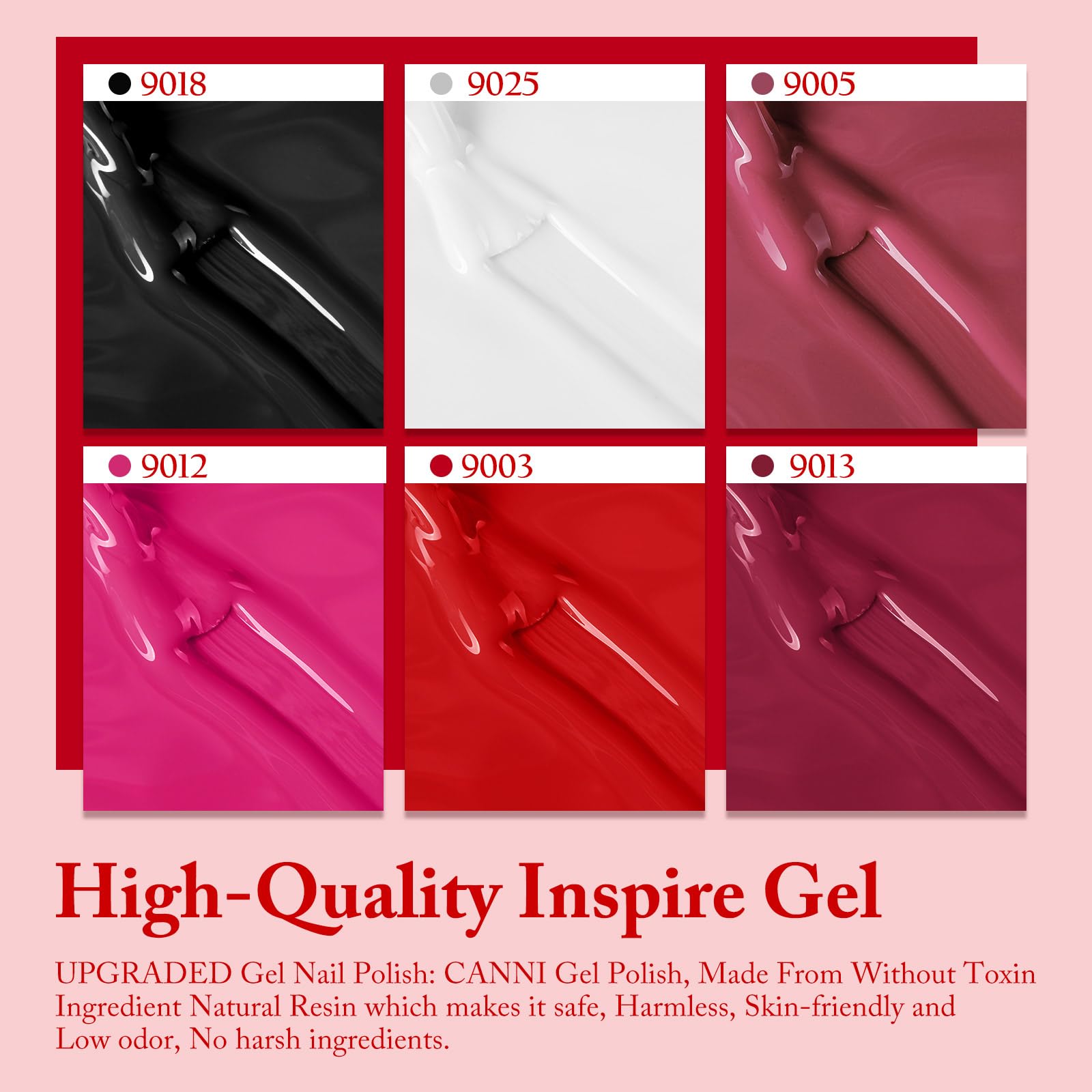 CANNI Gel Nail Polish Set berry mauve bottle close-up for versatile shades.