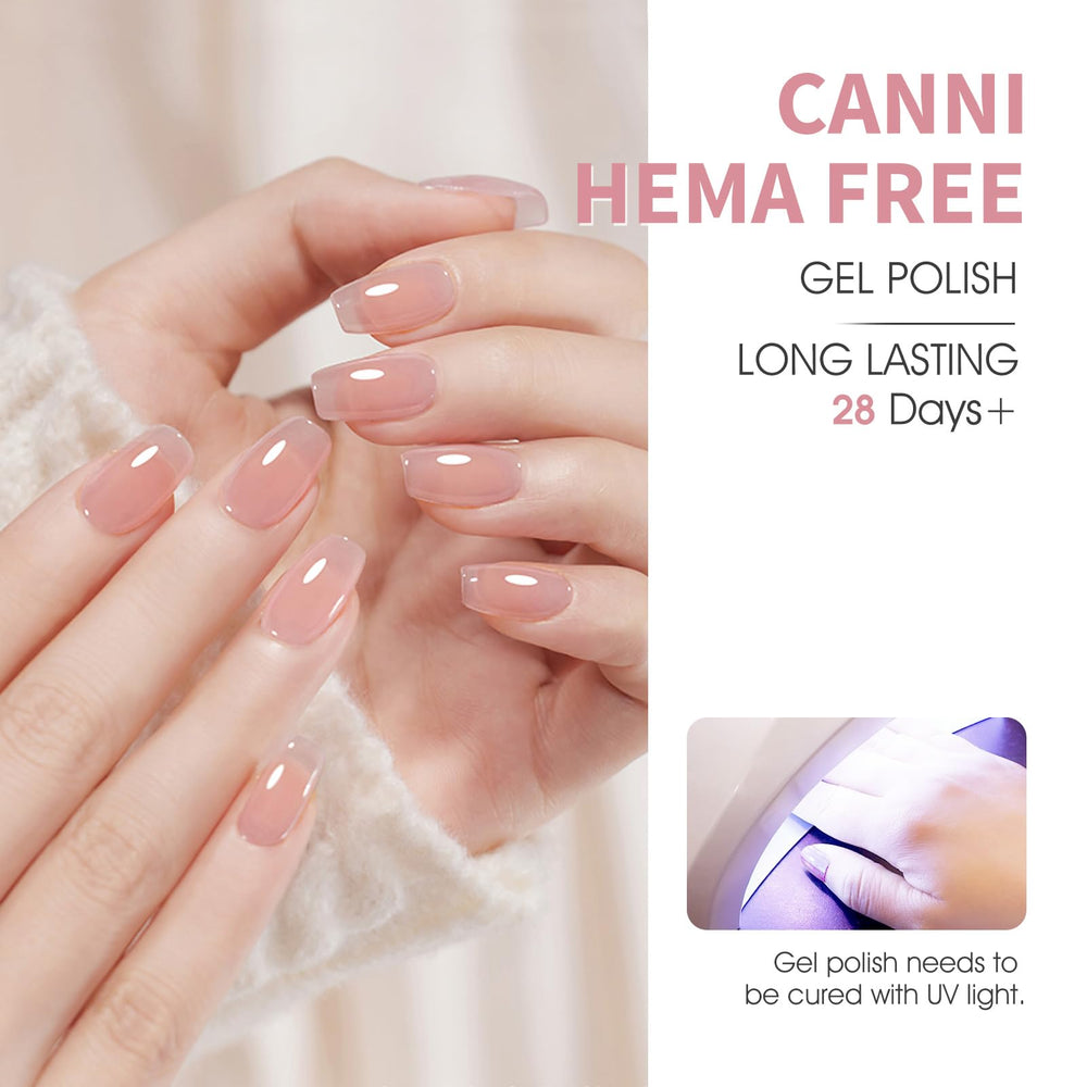 CANNI Jelly Gel high-gloss finish image showcases salon-ready shine.