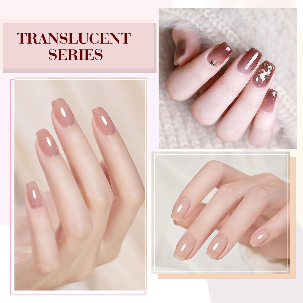 CANNI Jelly Gel nude-brown bottle offers natural shades for understated nails.