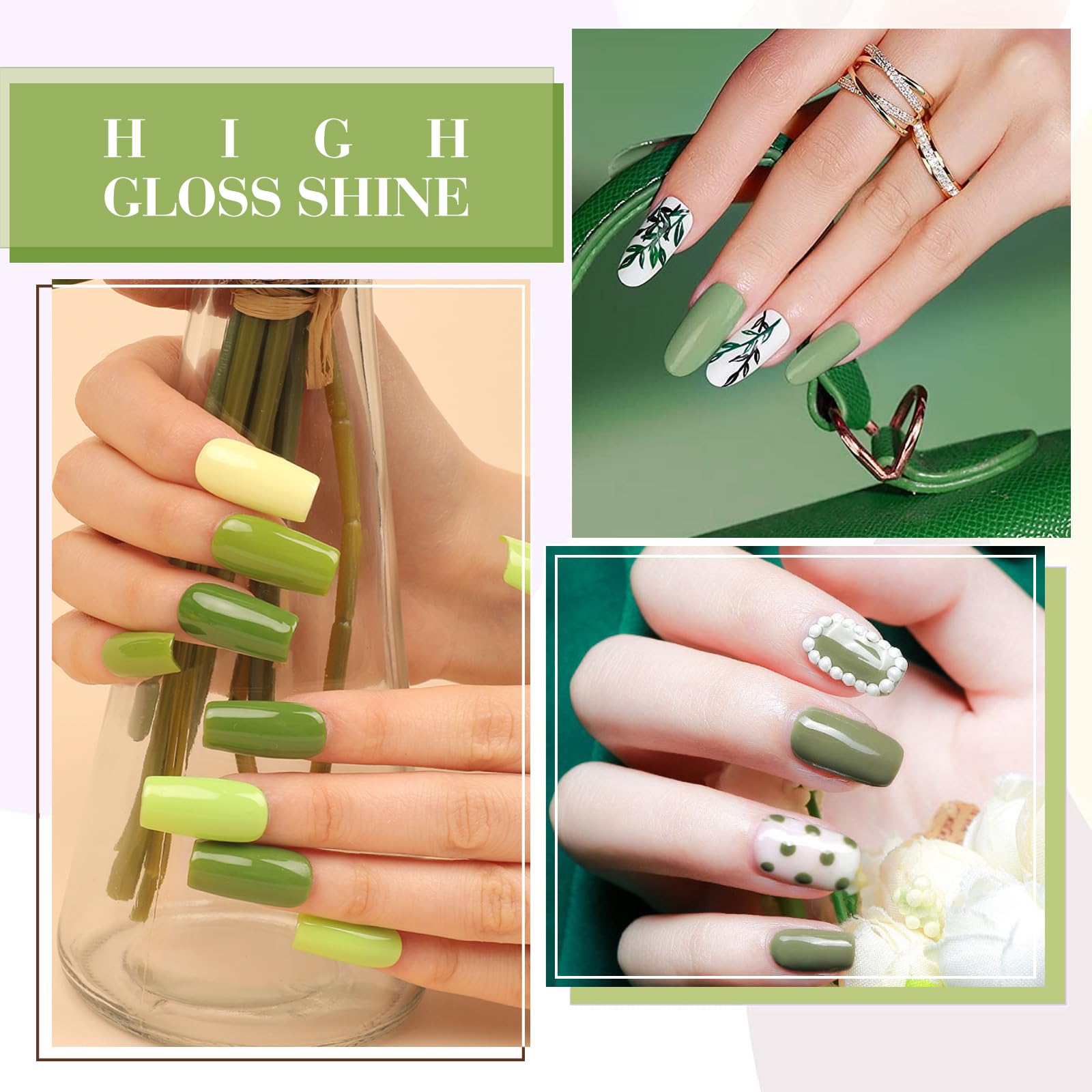 CANNI lime olive gel bottle—bright color for creative nail art