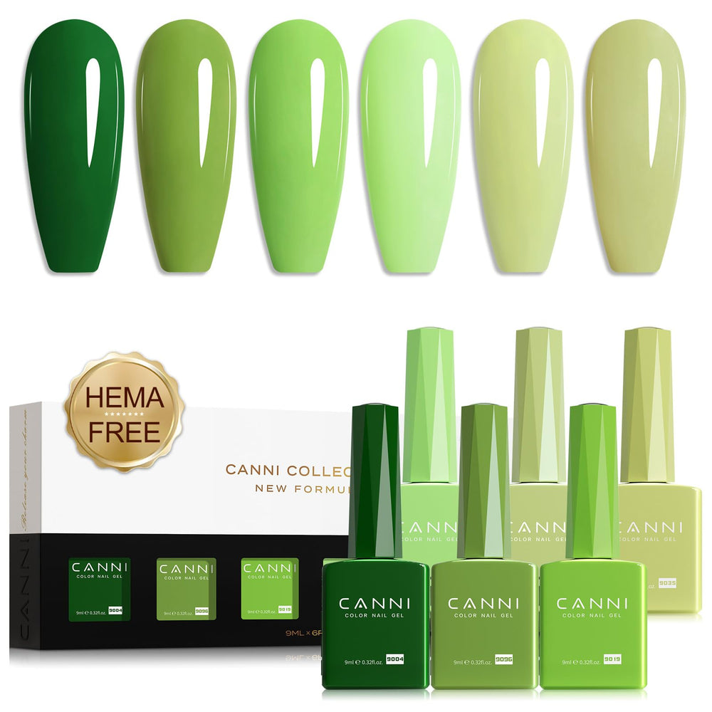 CANNI olive gel nail color bottle for quick spring manicures and precise color visibility.