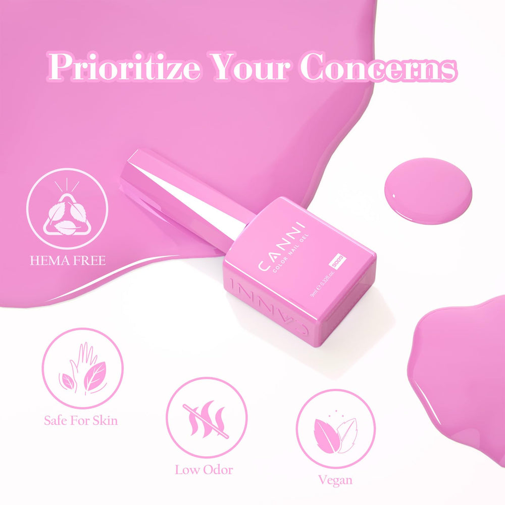 CANNI Pink Gel Nail Polish Set DIY application with long-lasting potential