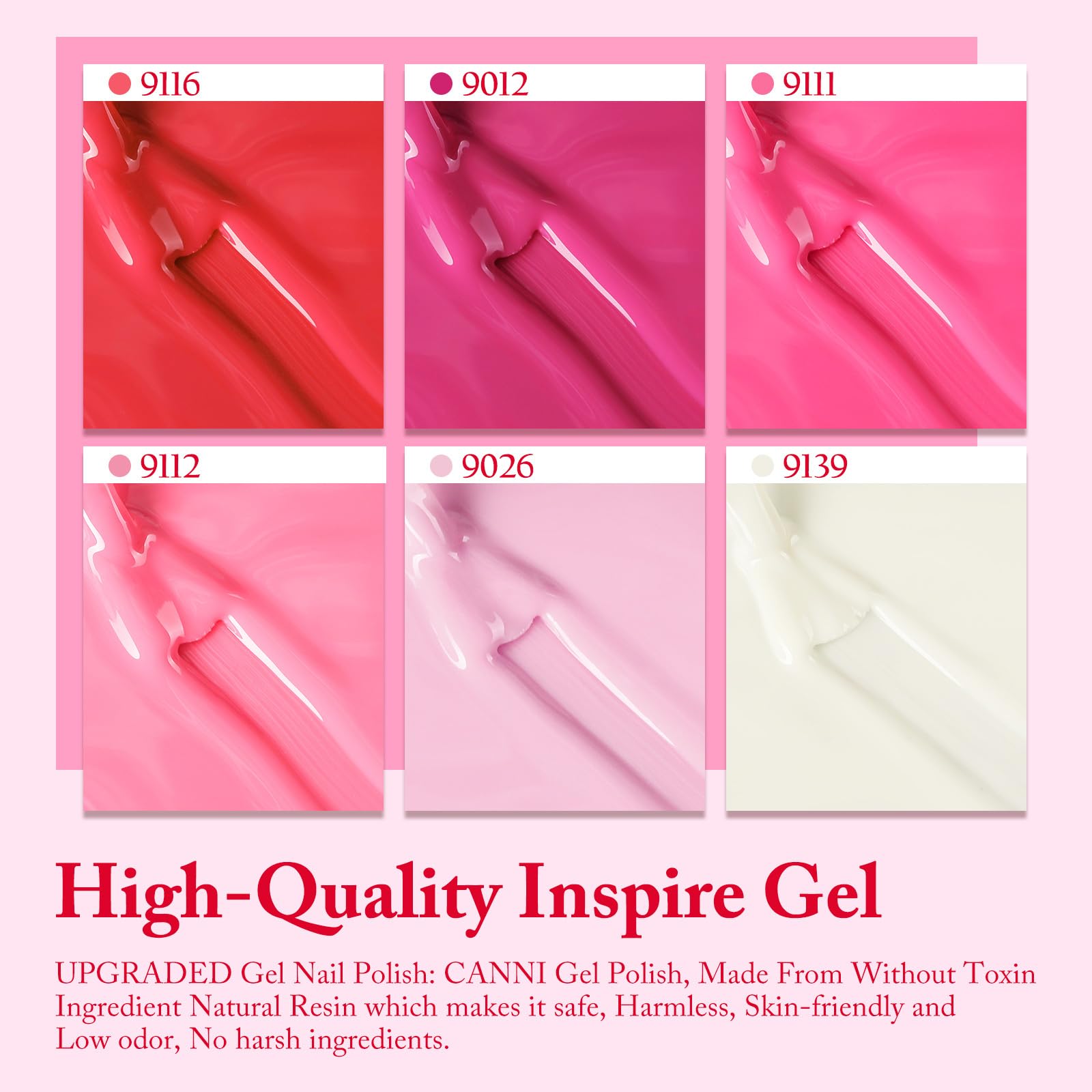 CANNI Pink Gel Nail Polish Set provides an easy, salon-like home manicure