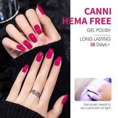 CANNI Pink Gel Nail Polish Set nail-art setup ready for DIY manicure