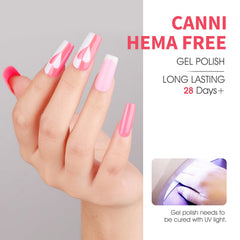 CANNI Pink Gel Nail Polish Set soak-off removal preserves natural nails