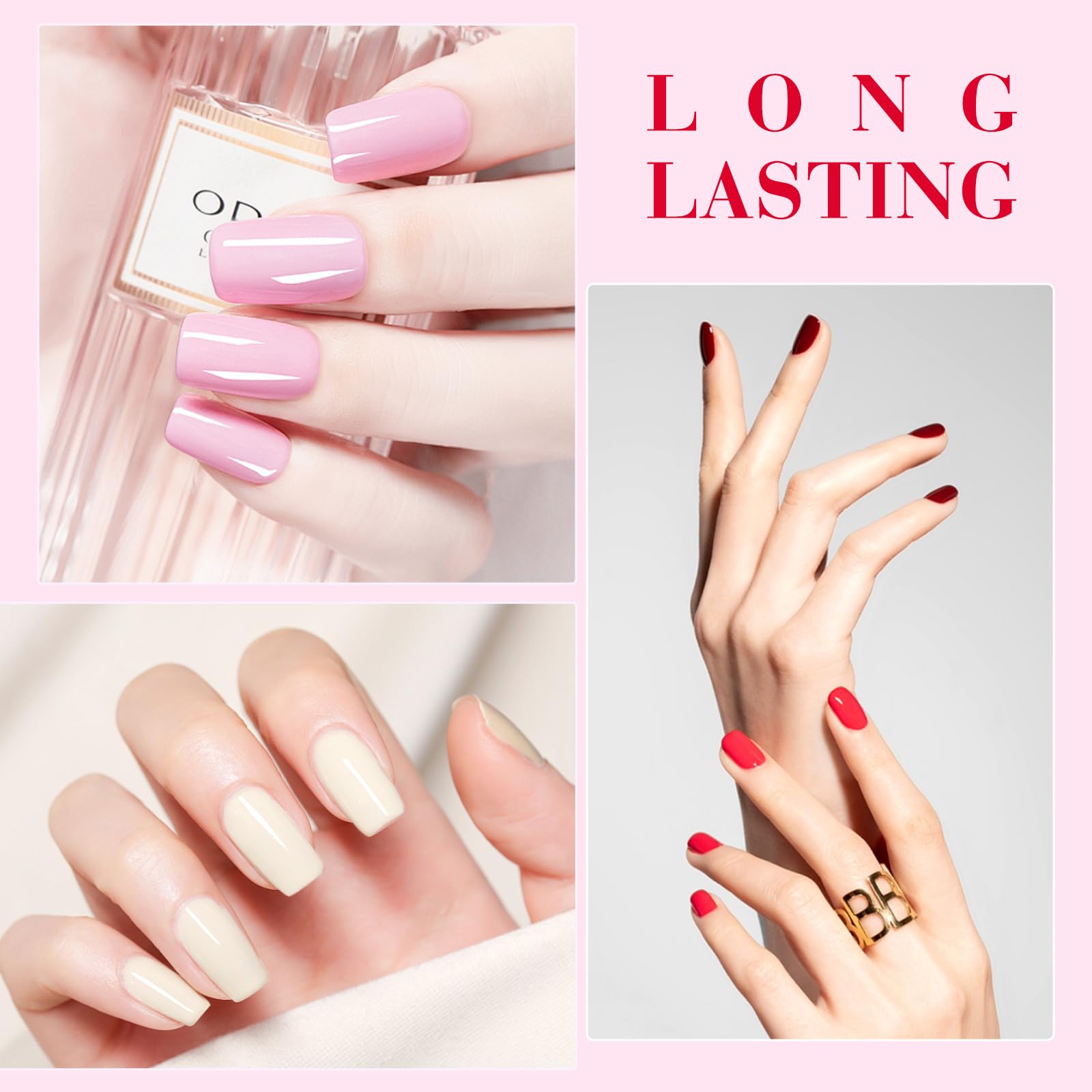 CANNI Pink Gel Nail Polish Set vibrant magenta shade for bold nail art