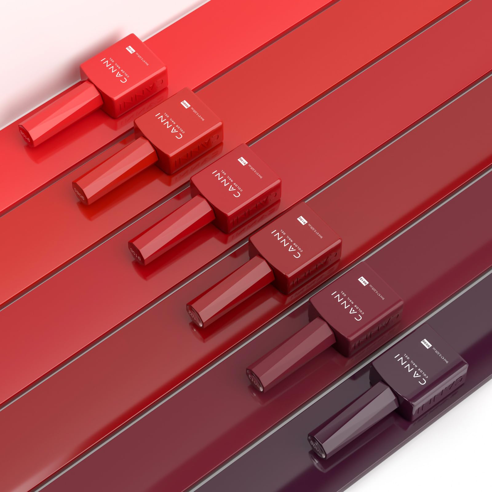 CANNI Red Gel Nail Polish Set gift box, ideal for holidays or birthdays.