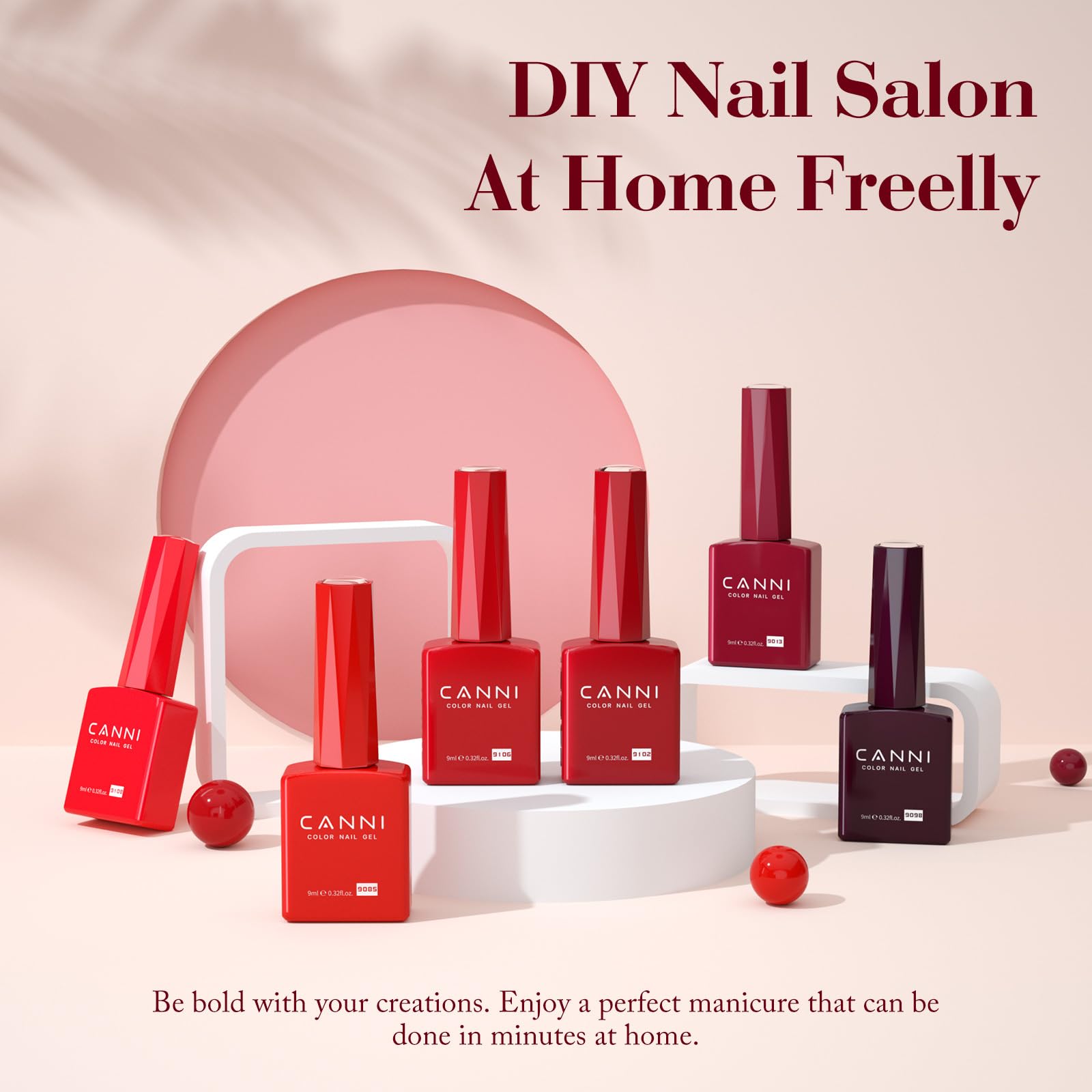 CANNI Red Gel Nail Polish Set packaging highlighting gift-ready presentation.