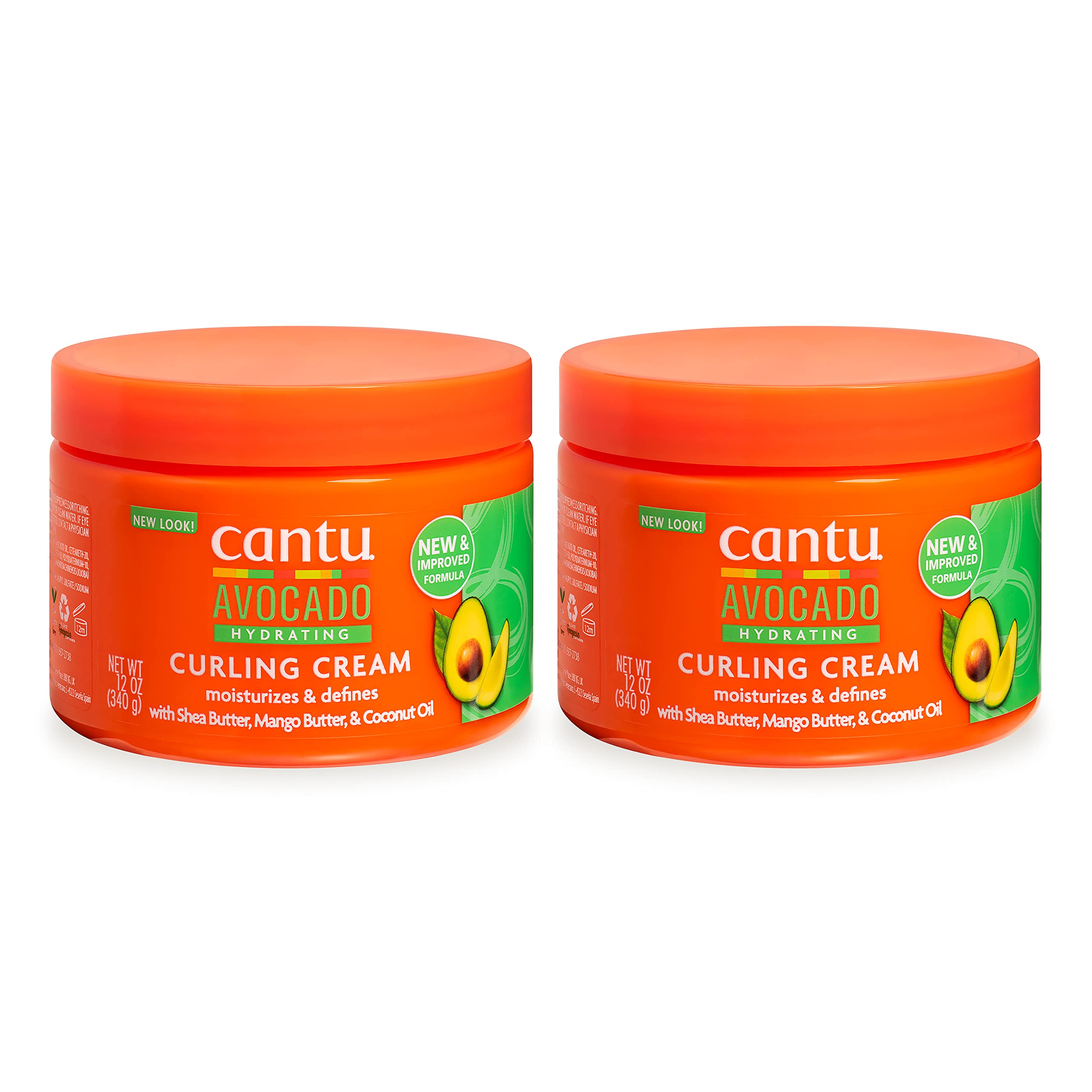 Cantu Avocado Hydrating Curling Cream dual-pack bottles front for hydrated curls