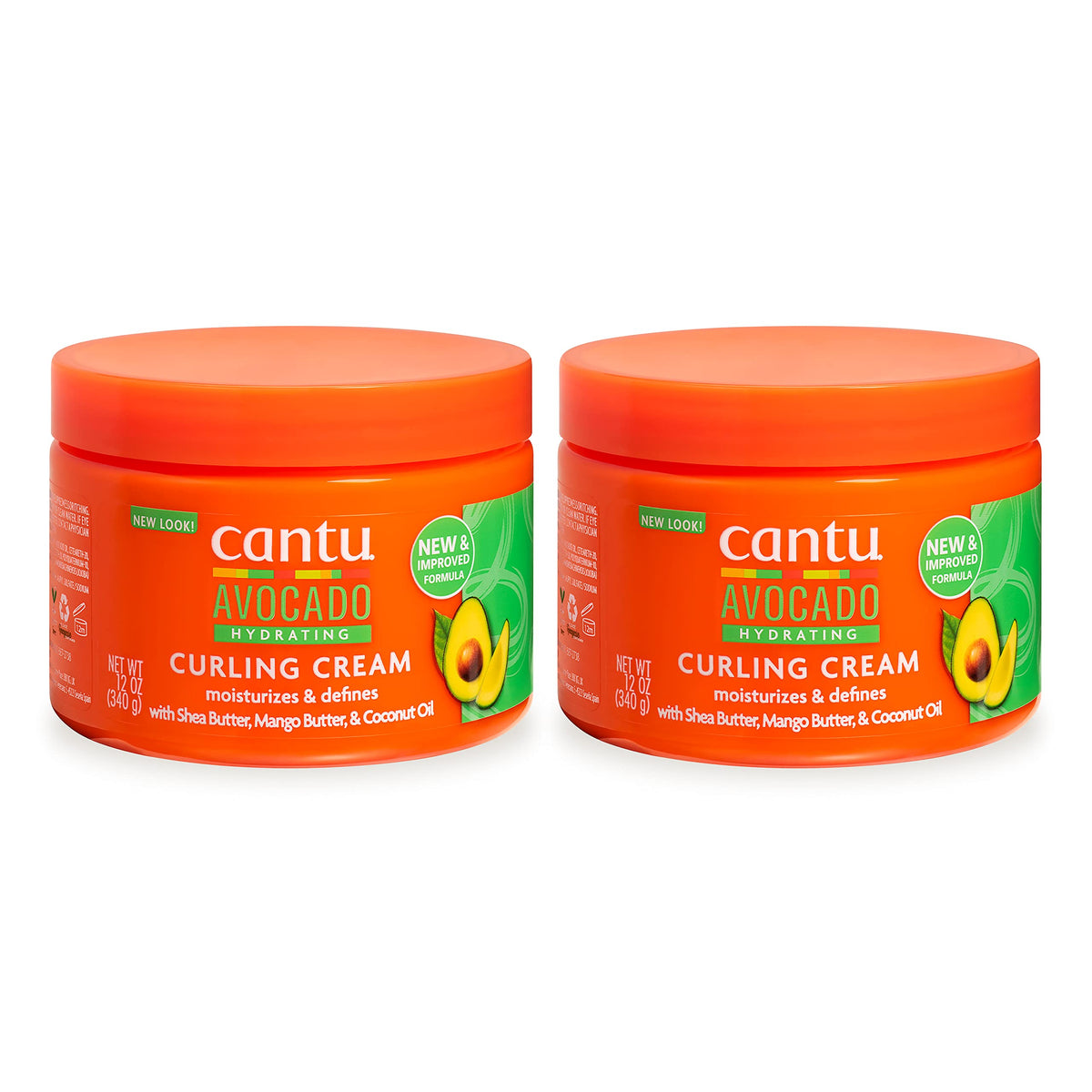 Cantu Avocado Hydrating Curling Cream dual-pack bottles front for hydrated curls