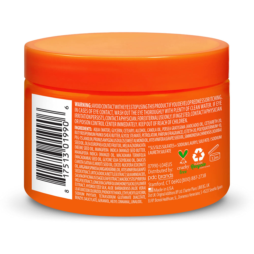 Cantu Avocado Hydrating Curling Cream packaging label close-up with ingredient details