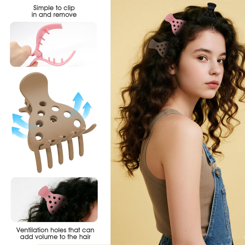 Canumer root clips for curly waves provide lift and definition without heavy metal.