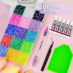 CANVALITE 3mm flatback rainbow rhinestones add sparkle to nails and accessories