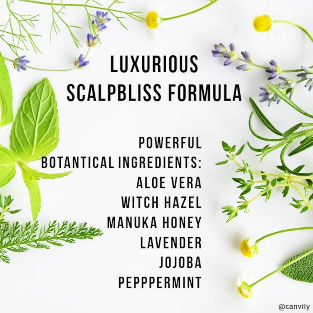Canviiy ScalpBliss hand-application image highlighting massage-friendly serum.