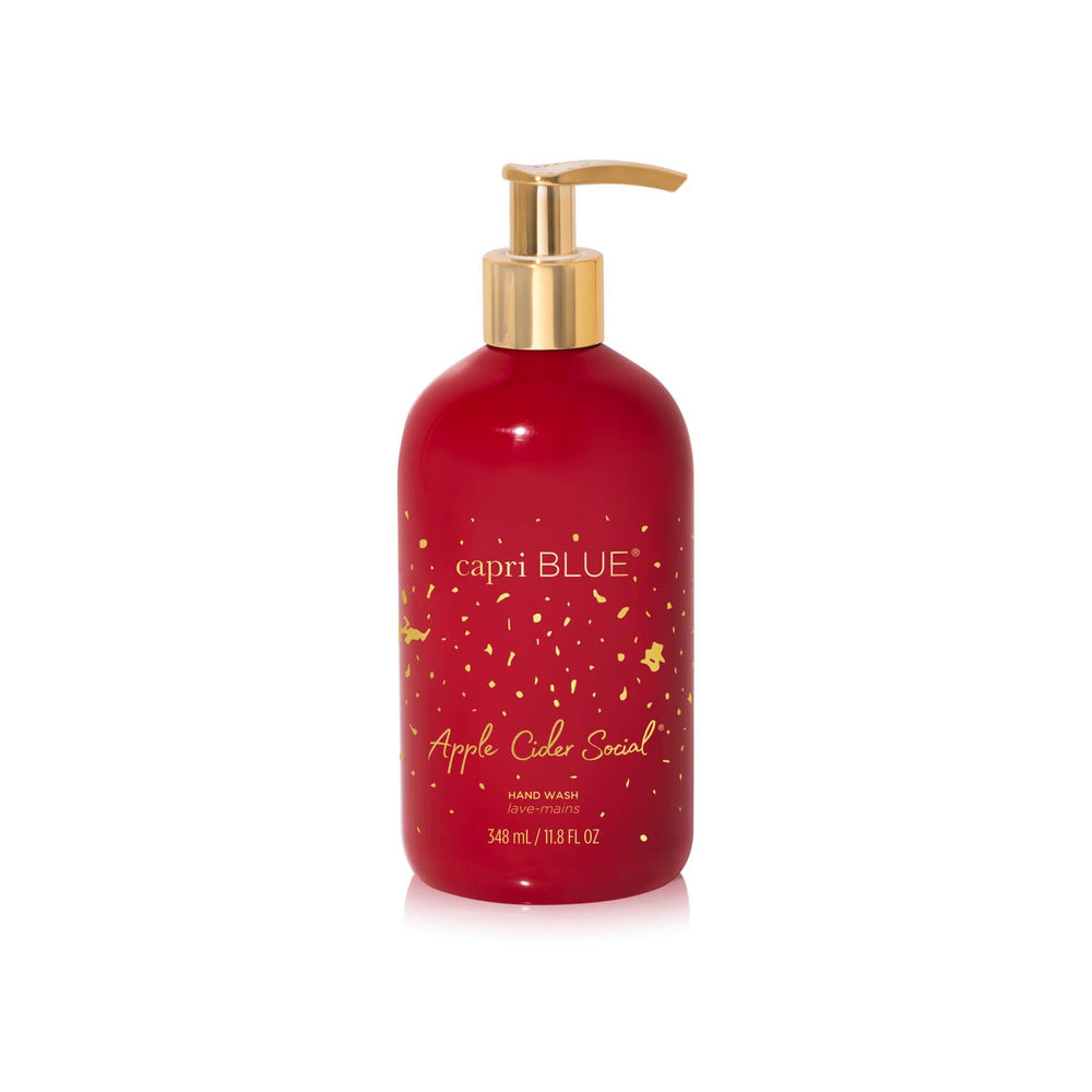Capri Blue Apple Cider Social hand wash bottle with pump for luxurious daily cleansing.